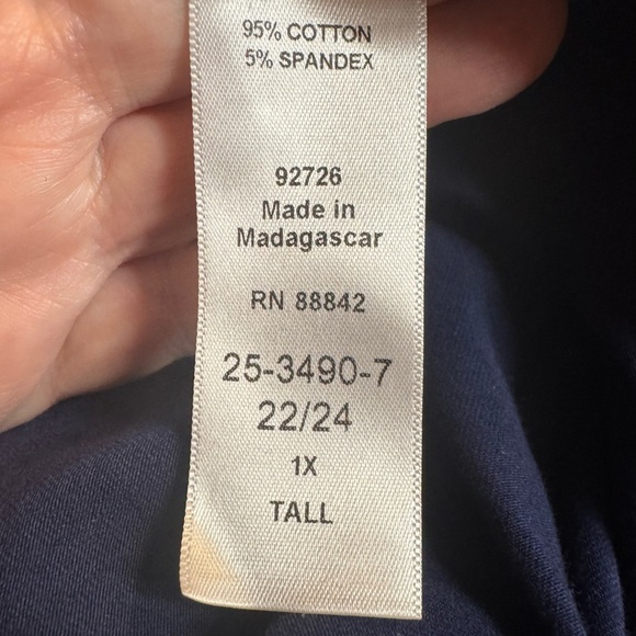 NWT Navy Blue Ponte Knit Pull on Style Pants 1X TALL #J - Picture 6 of 9